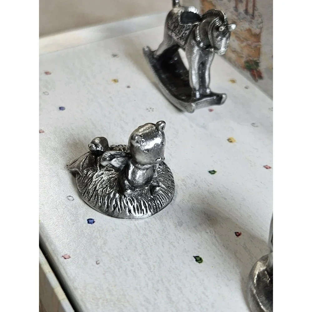 Vintage Spoonful Of Stars By Becky Kelly Pewter Animal Candle Holders 5 Pc Baby